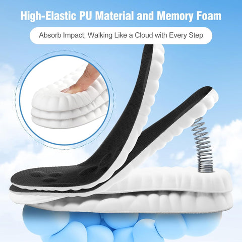 StepEase Cloud 4D Orthopedic Insoles for Foot Pain Relief | Heel pain Relief - Shock Absorption Insoles - Foot Comfort - Posture Support